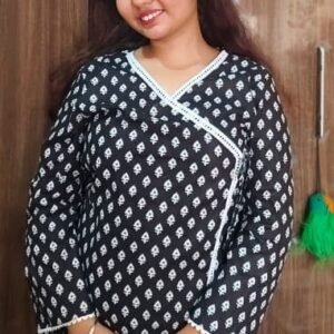 Madhuri angrakha short kurti — cotton daily wear and office wear, Twinkle Fashion