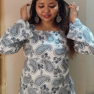 Zoya bell sleeves corset back cotton kurti